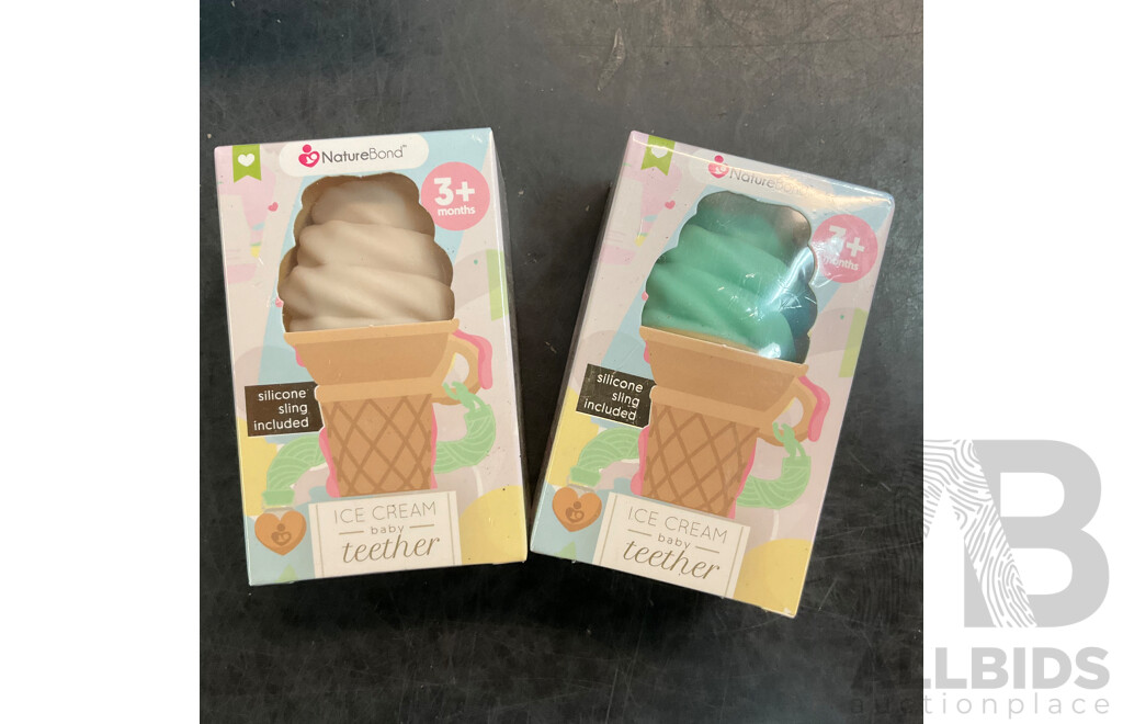 NatureBond Baby Food Feeder/Fruit Feeder Pacifier & Silicone Baby Teether - Assorted Colours - Lot of 60 - Estimated Total RRP $1,167