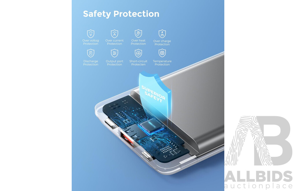 Addtam 100W Desktop GaN Charger X10 & Veektomx 10000mAh Power Bank ( Assorted Colour) X10 - Lot of 20