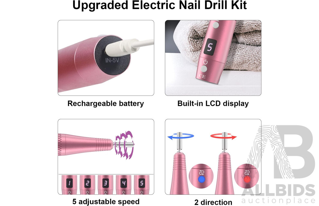 PELCAS Wireless Electric Nail Drill - Lot of 5