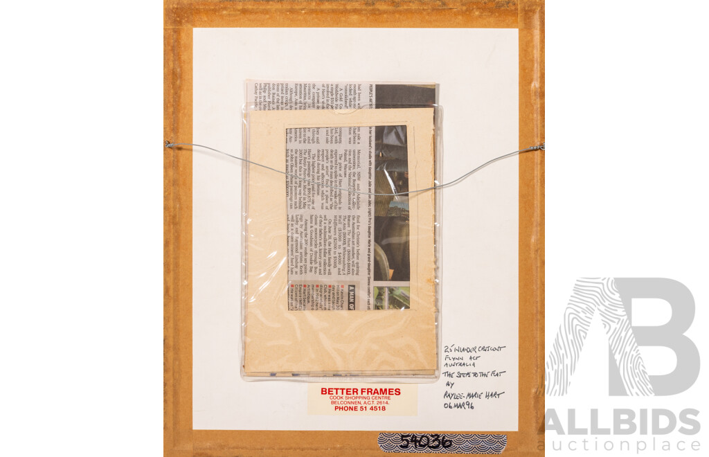 Raylee-Maree Hart (20th Century, Australian, 1940-), the Steps to the Flat (1996), Original Ink & Watercolour [From Wife of Pro Hart], 36 x 30 cm (frame)