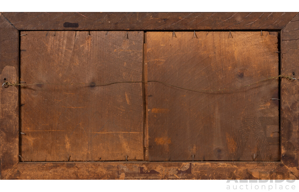 Artist Unknown (Early 20th Century), Boats at Dusk, Antique Intaglio Print, 37 x 65 cm (frame)