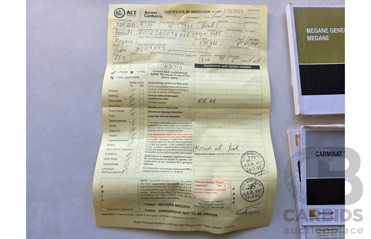 9/2011 Renault Megane Privilege X32 5d Hatchback Red 2.0L