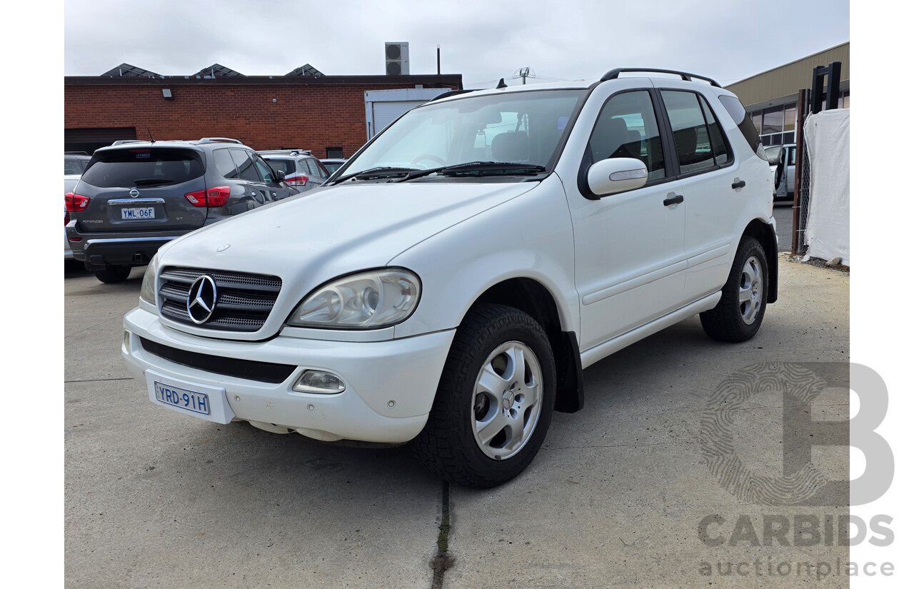 6/2003 Mercedes-Benz ML 270 CDI (4x4) W163 4d Wagon White Turbo Diesel 2.7L