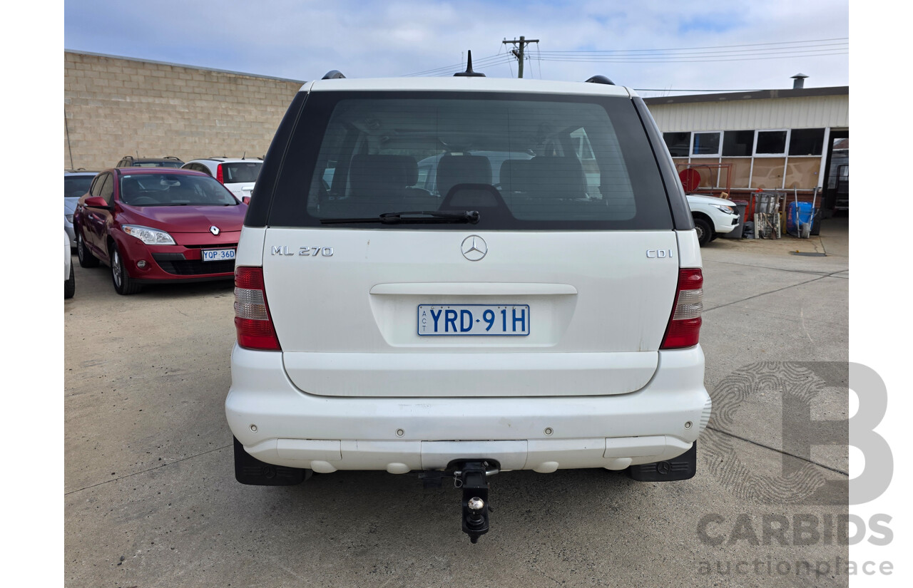 6/2003 Mercedes-Benz ML 270 CDI (4x4) W163 4d Wagon White Turbo Diesel 2.7L