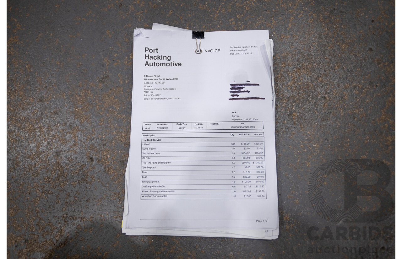 8/2011 Audi A7 Sportback 3.0 TFSI Quattro 4G 5d Hatchback Ibis White 3.0L