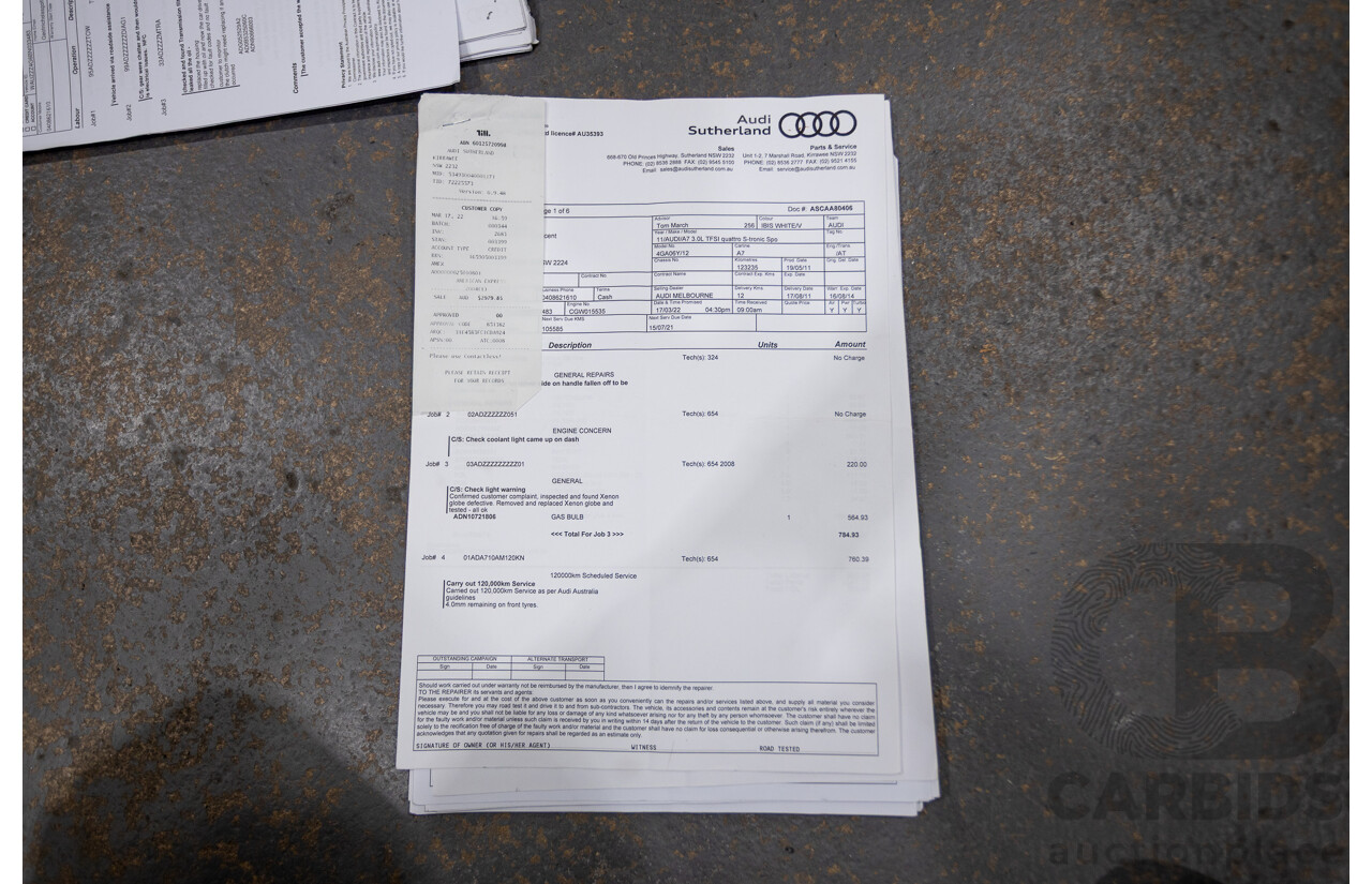 8/2011 Audi A7 Sportback 3.0 TFSI Quattro 4G 5d Hatchback Ibis White 3.0L