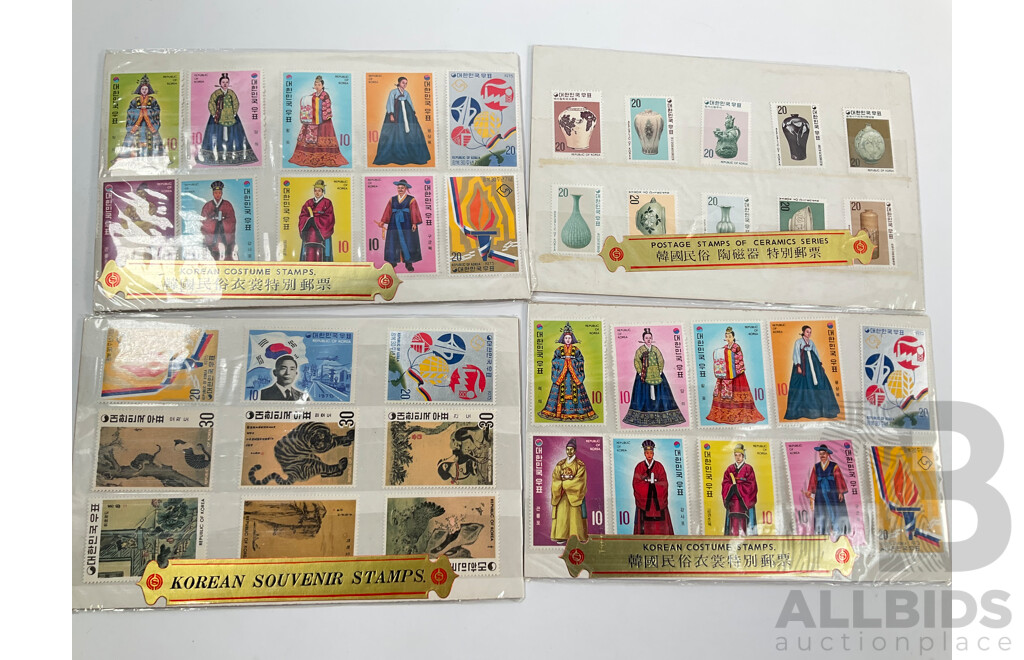 Collection of International Mint and Cancelled Stamps and Stamp Packs Including Papaua New Guinea, Japan, Korea, Canada