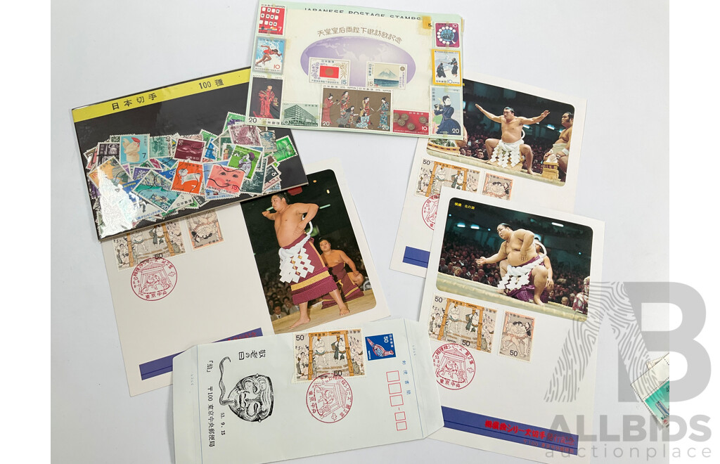 Collection of International Mint and Cancelled Stamps and Stamp Packs Including Papaua New Guinea, Japan, Korea, Canada