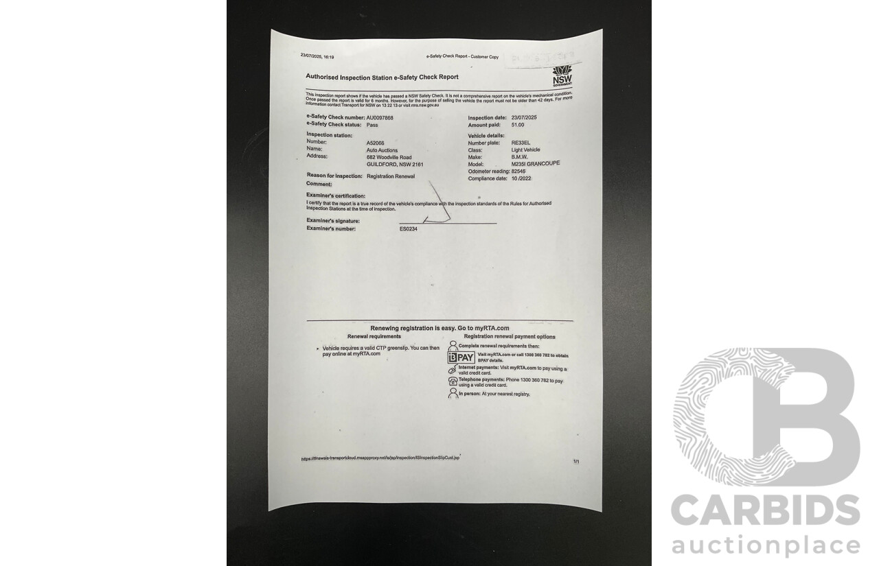 10/2022 BMW M235i xDrive Gran Coupe (AWD) F44 4d Coupe Melbourne Red Metallic Turbo 2.0L