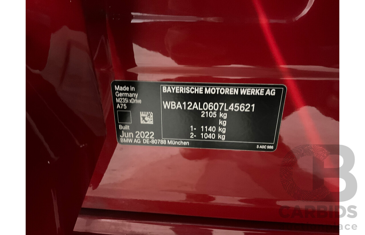 10/2022 BMW M235i xDrive Gran Coupe (AWD) F44 4d Coupe Melbourne Red Metallic Turbo 2.0L