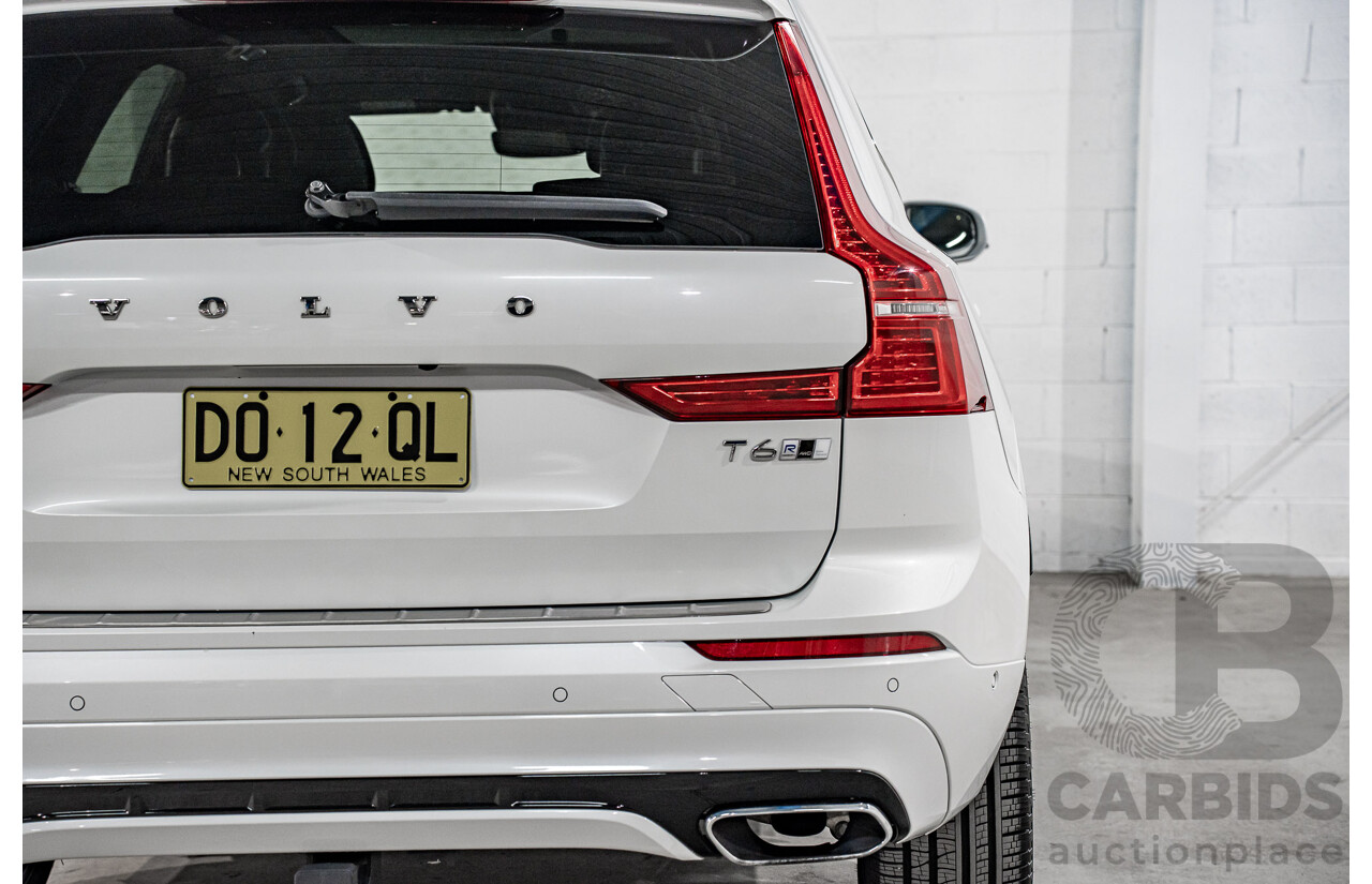 04/2019 Volvo XC60 T6 R-Design (AWD) 246 MY19 4d Wagon Crystal White Pearl Twincharged 2.0L
