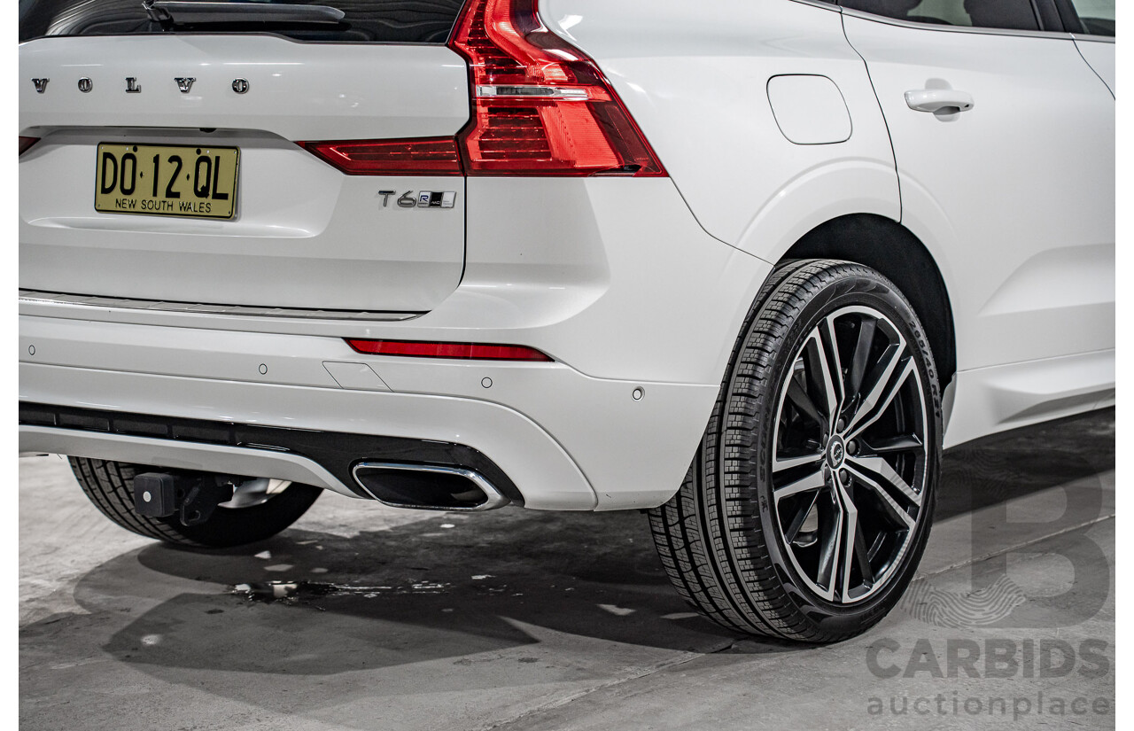 04/2019 Volvo XC60 T6 R-Design (AWD) 246 MY19 4d Wagon Crystal White Pearl Twincharged 2.0L