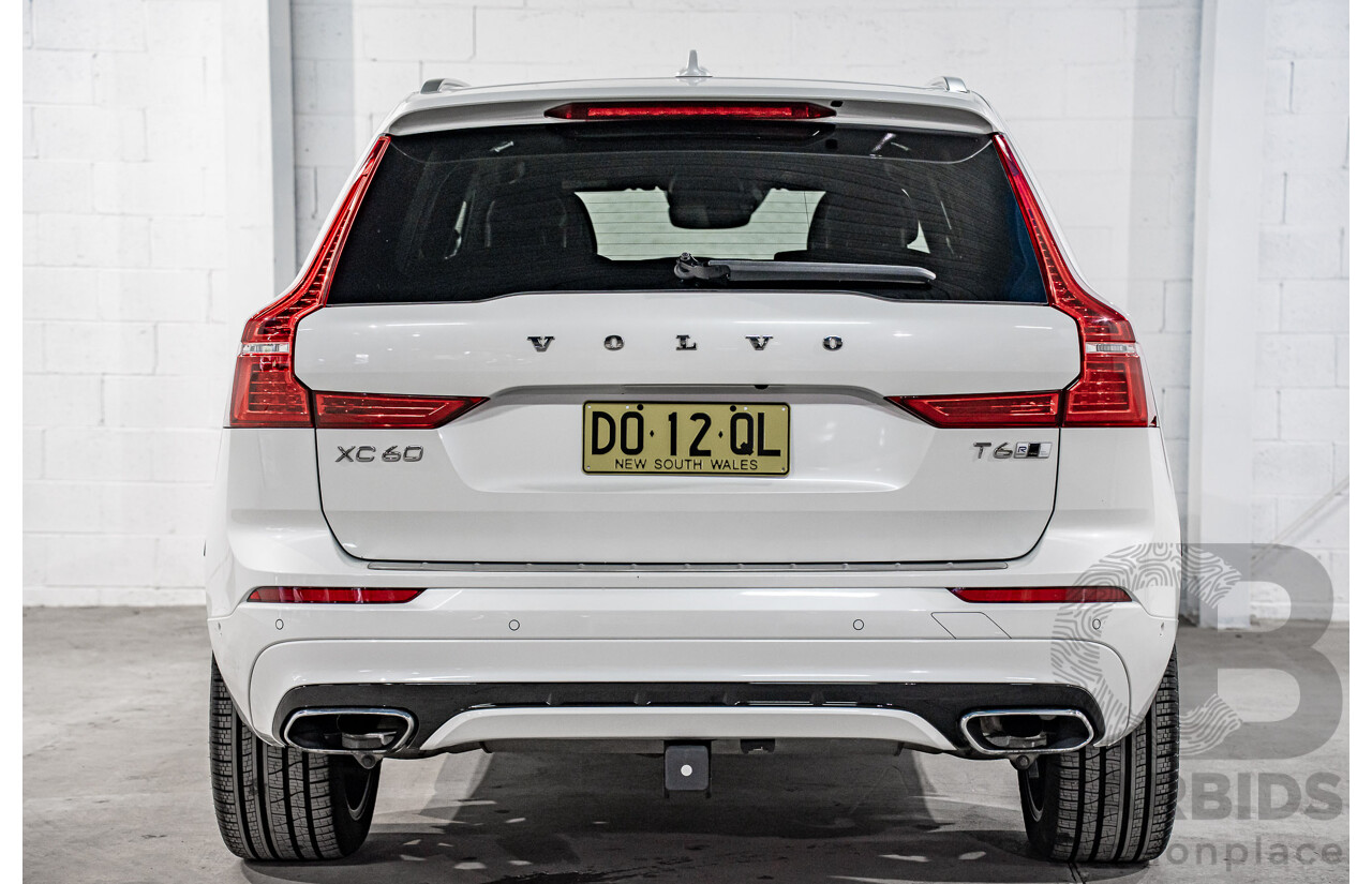 04/2019 Volvo XC60 T6 R-Design (AWD) 246 MY19 4d Wagon Crystal White Pearl Twincharged 2.0L