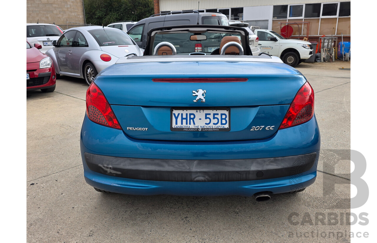6/2007 Peugeot 207 CC GT Turbo 2d Cabriolet Blue 1.6L