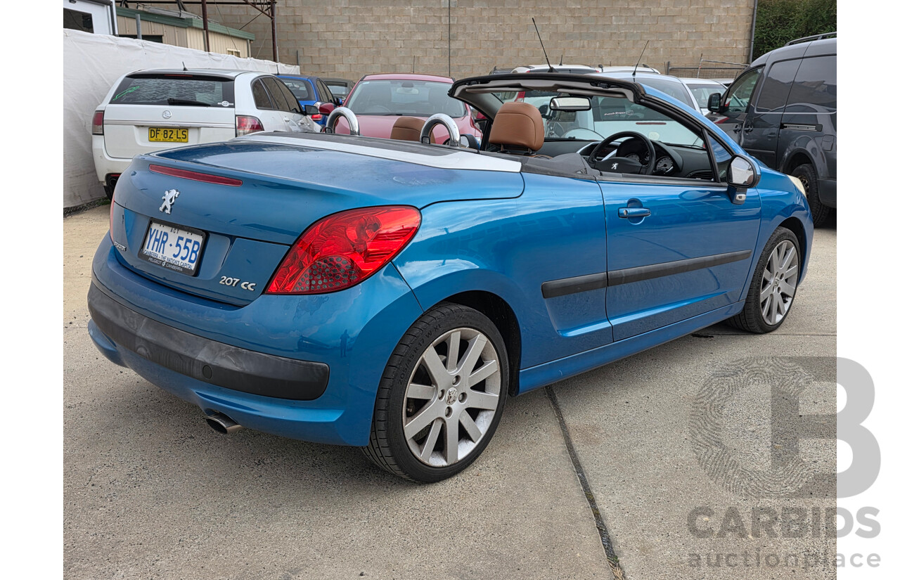 6/2007 Peugeot 207 CC GT Turbo 2d Cabriolet Blue 1.6L