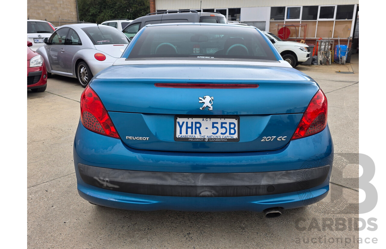 6/2007 Peugeot 207 CC GT Turbo 2d Cabriolet Blue 1.6L