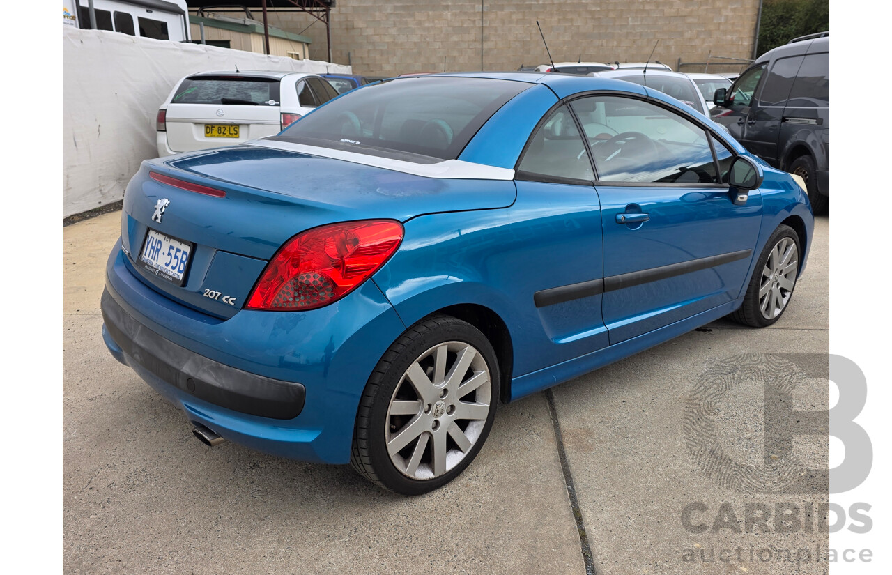 6/2007 Peugeot 207 CC GT Turbo 2d Cabriolet Blue 1.6L