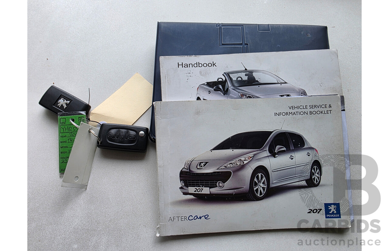 6/2007 Peugeot 207 CC GT Turbo 2d Cabriolet Blue 1.6L