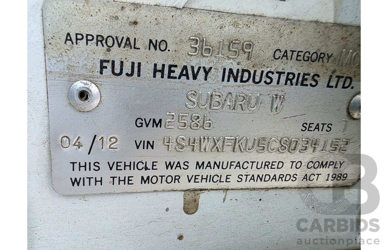 4/2012 Subaru Tribeca 3.6R Premium MY12 4d Wagon White 3.6L - 7 Seat