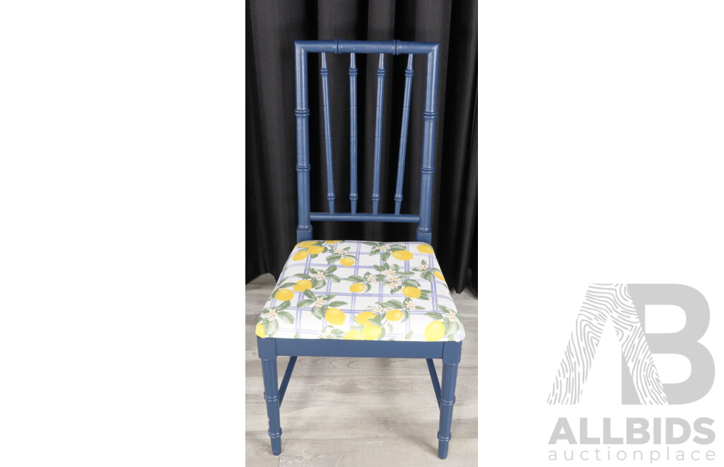 Pair of Painted Faux Bamboo Dining Chairs