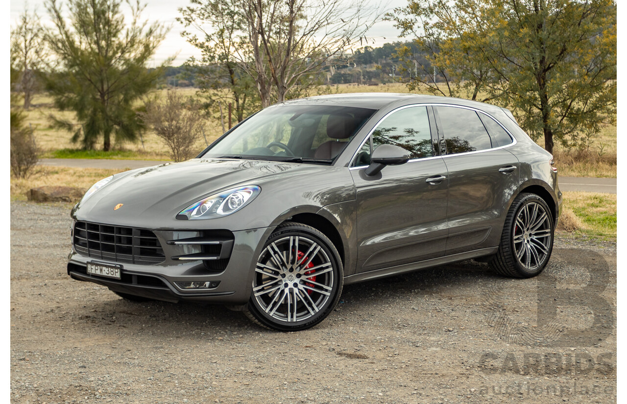 10/2014 Porsche Macan Turbo (AWD) 95B MY15 4d Wagon Agate Grey Metallic Twin Turbo V6 3.6L