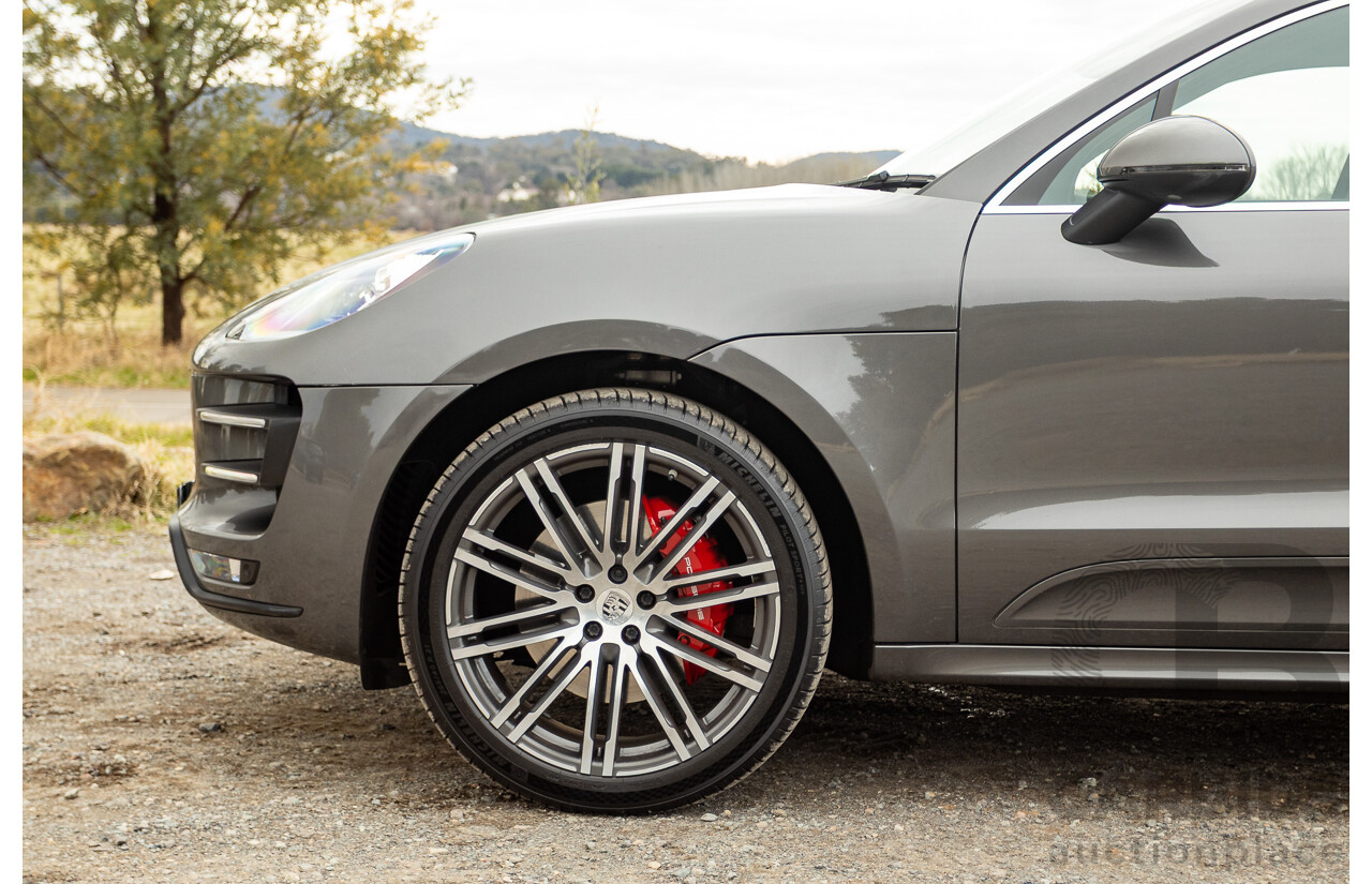 10/2014 Porsche Macan Turbo (AWD) 95B MY15 4d Wagon Agate Grey Metallic Twin Turbo V6 3.6L