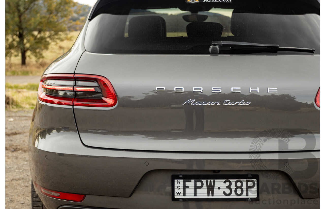 10/2014 Porsche Macan Turbo (AWD) 95B MY15 4d Wagon Agate Grey Metallic Twin Turbo V6 3.6L