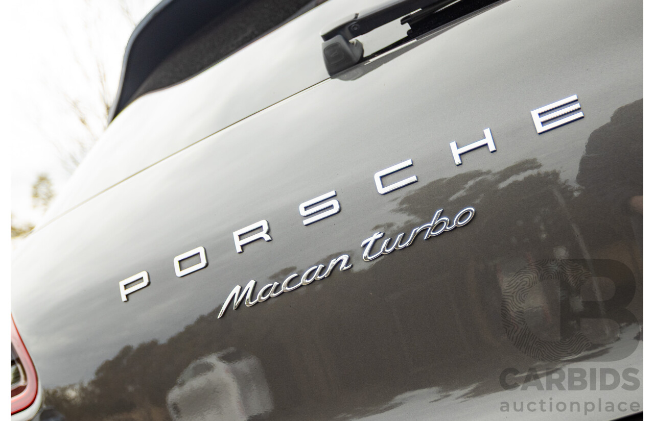 10/2014 Porsche Macan Turbo (AWD) 95B MY15 4d Wagon Agate Grey Metallic Twin Turbo V6 3.6L