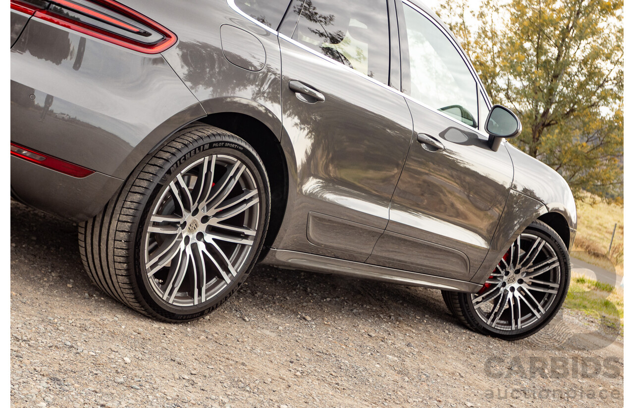 10/2014 Porsche Macan Turbo (AWD) 95B MY15 4d Wagon Agate Grey Metallic Twin Turbo V6 3.6L