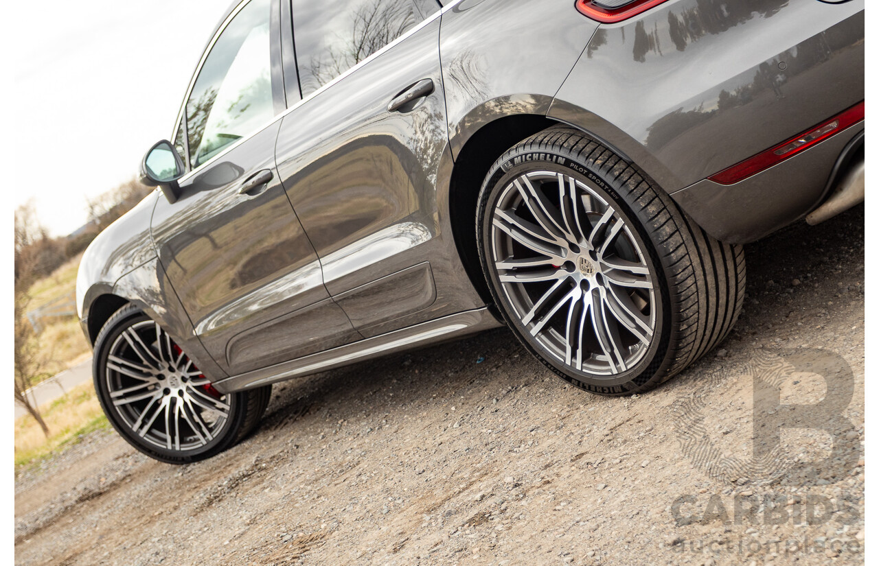 10/2014 Porsche Macan Turbo (AWD) 95B MY15 4d Wagon Agate Grey Metallic Twin Turbo V6 3.6L