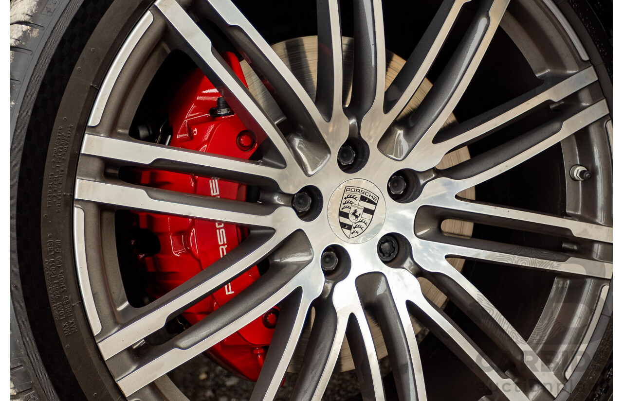 10/2014 Porsche Macan Turbo (AWD) 95B MY15 4d Wagon Agate Grey Metallic Twin Turbo V6 3.6L