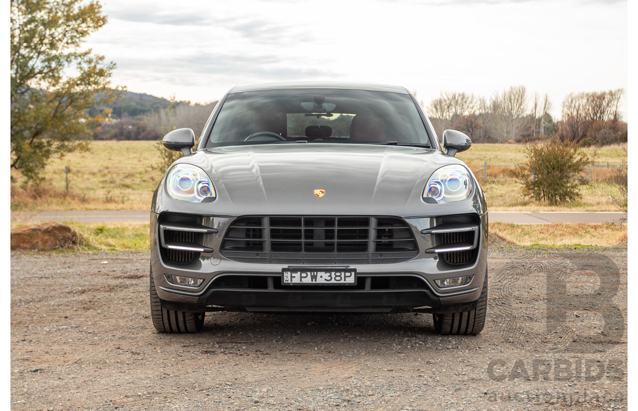 10/2014 Porsche Macan Turbo (AWD) 95B MY15 4d Wagon Agate Grey Metallic Twin Turbo V6 3.6L