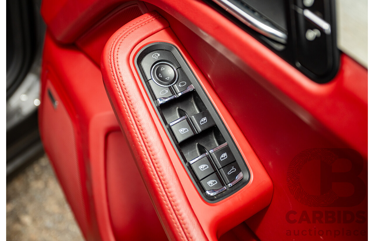 10/2014 Porsche Macan Turbo (AWD) 95B MY15 4d Wagon Agate Grey Metallic Twin Turbo V6 3.6L