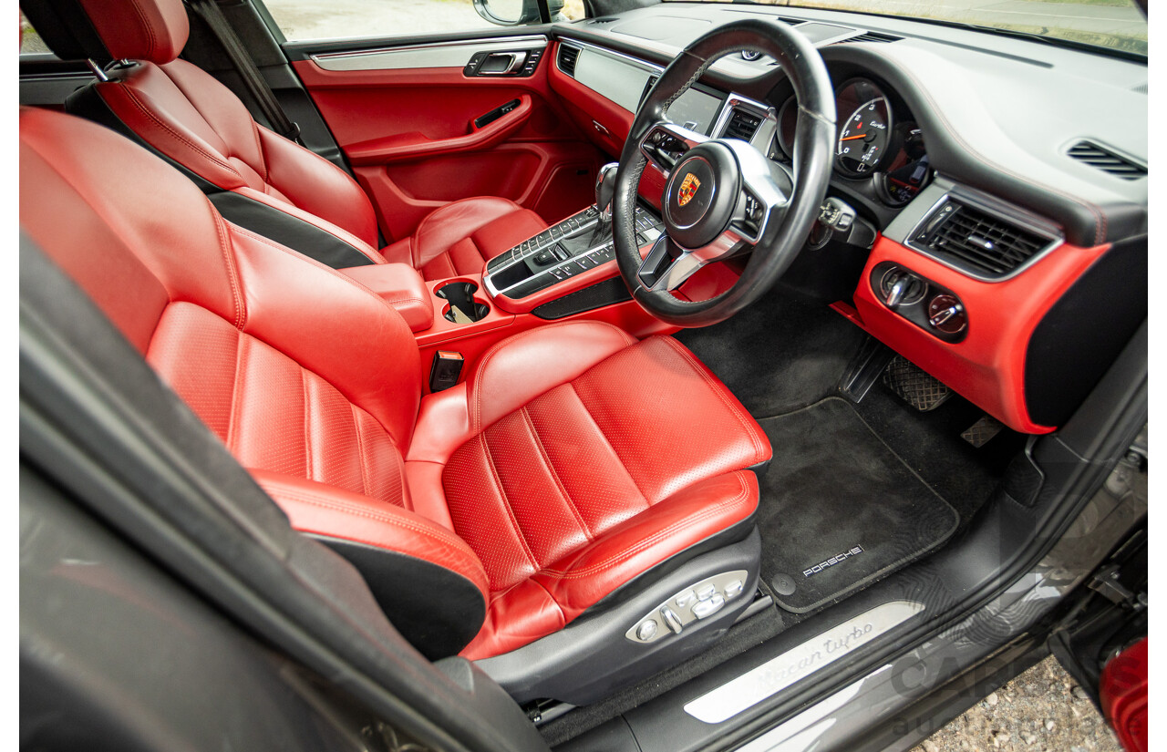 10/2014 Porsche Macan Turbo (AWD) 95B MY15 4d Wagon Agate Grey Metallic Twin Turbo V6 3.6L