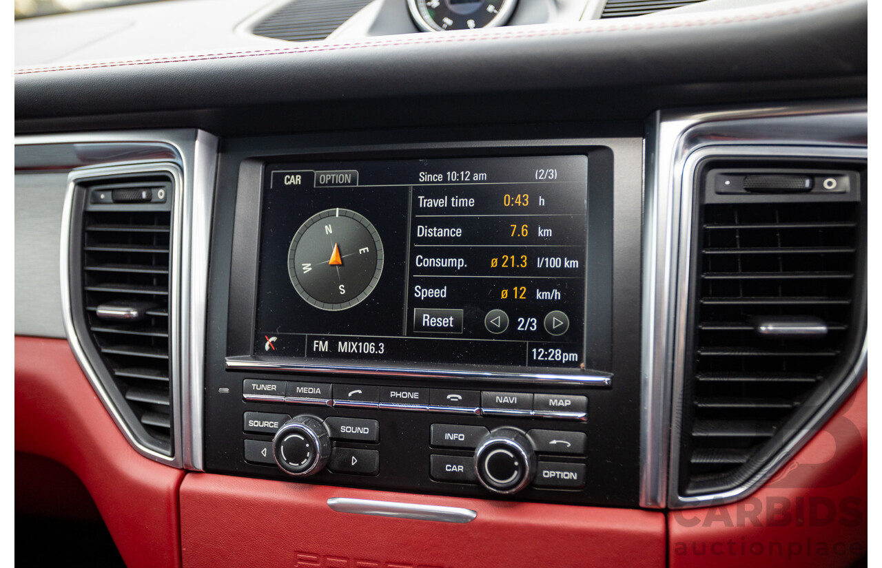 10/2014 Porsche Macan Turbo (AWD) 95B MY15 4d Wagon Agate Grey Metallic Twin Turbo V6 3.6L