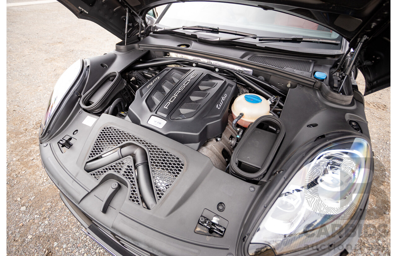 10/2014 Porsche Macan Turbo (AWD) 95B MY15 4d Wagon Agate Grey Metallic Twin Turbo V6 3.6L