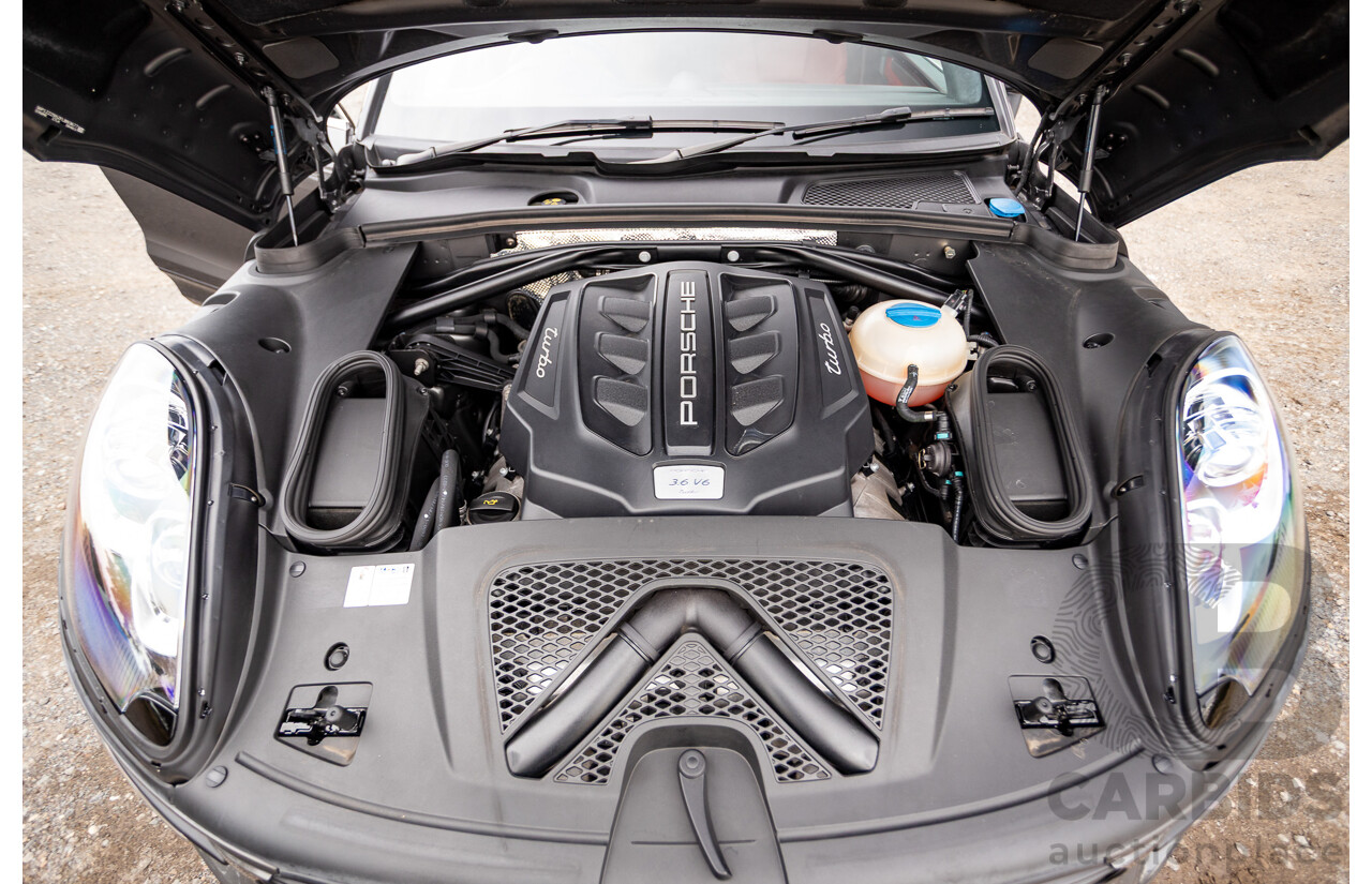 10/2014 Porsche Macan Turbo (AWD) 95B MY15 4d Wagon Agate Grey Metallic Twin Turbo V6 3.6L