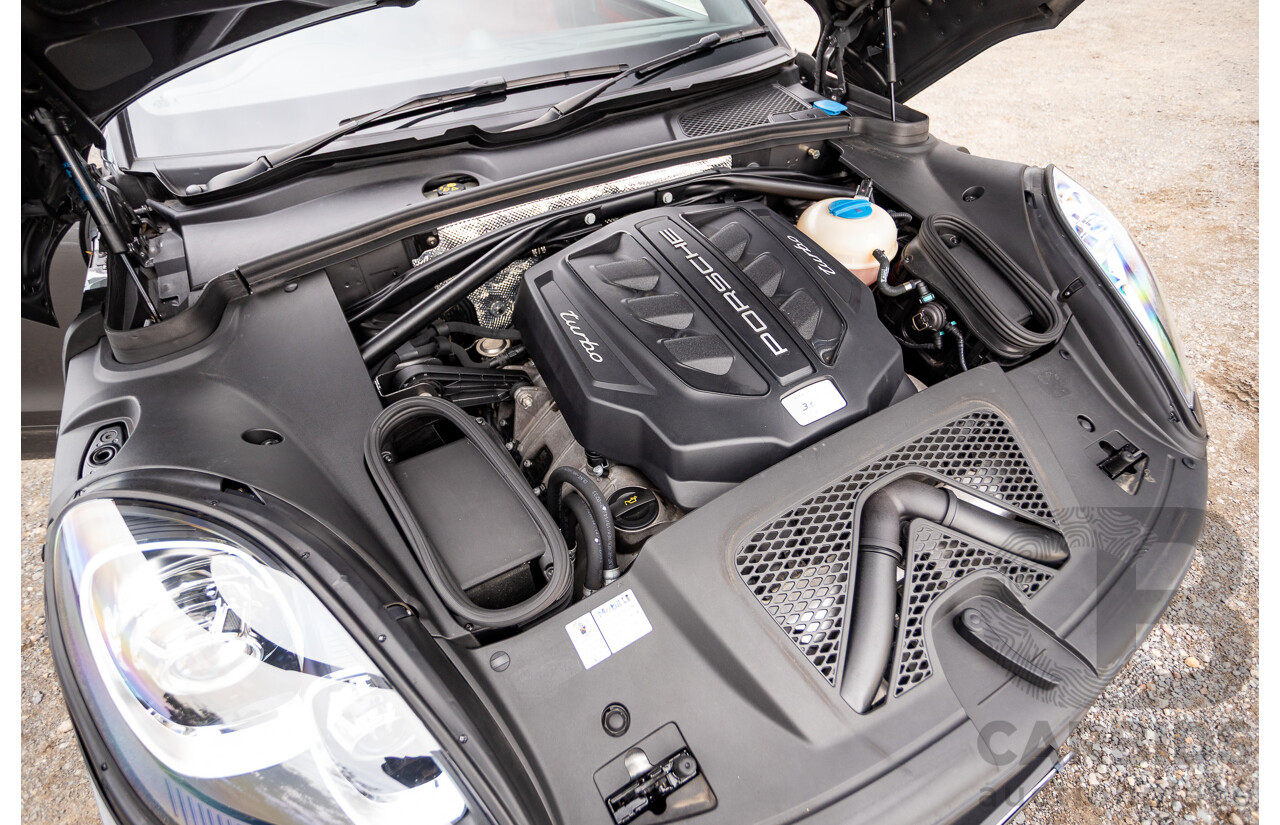 10/2014 Porsche Macan Turbo (AWD) 95B MY15 4d Wagon Agate Grey Metallic Twin Turbo V6 3.6L