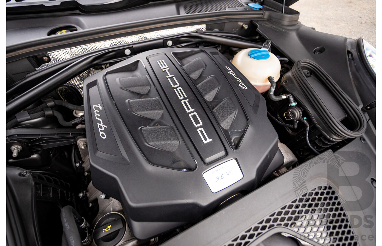 10/2014 Porsche Macan Turbo (AWD) 95B MY15 4d Wagon Agate Grey Metallic Twin Turbo V6 3.6L