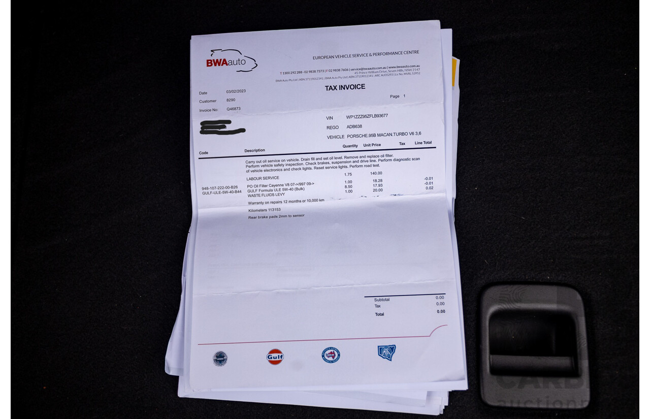 10/2014 Porsche Macan Turbo (AWD) 95B MY15 4d Wagon Agate Grey Metallic Twin Turbo V6 3.6L