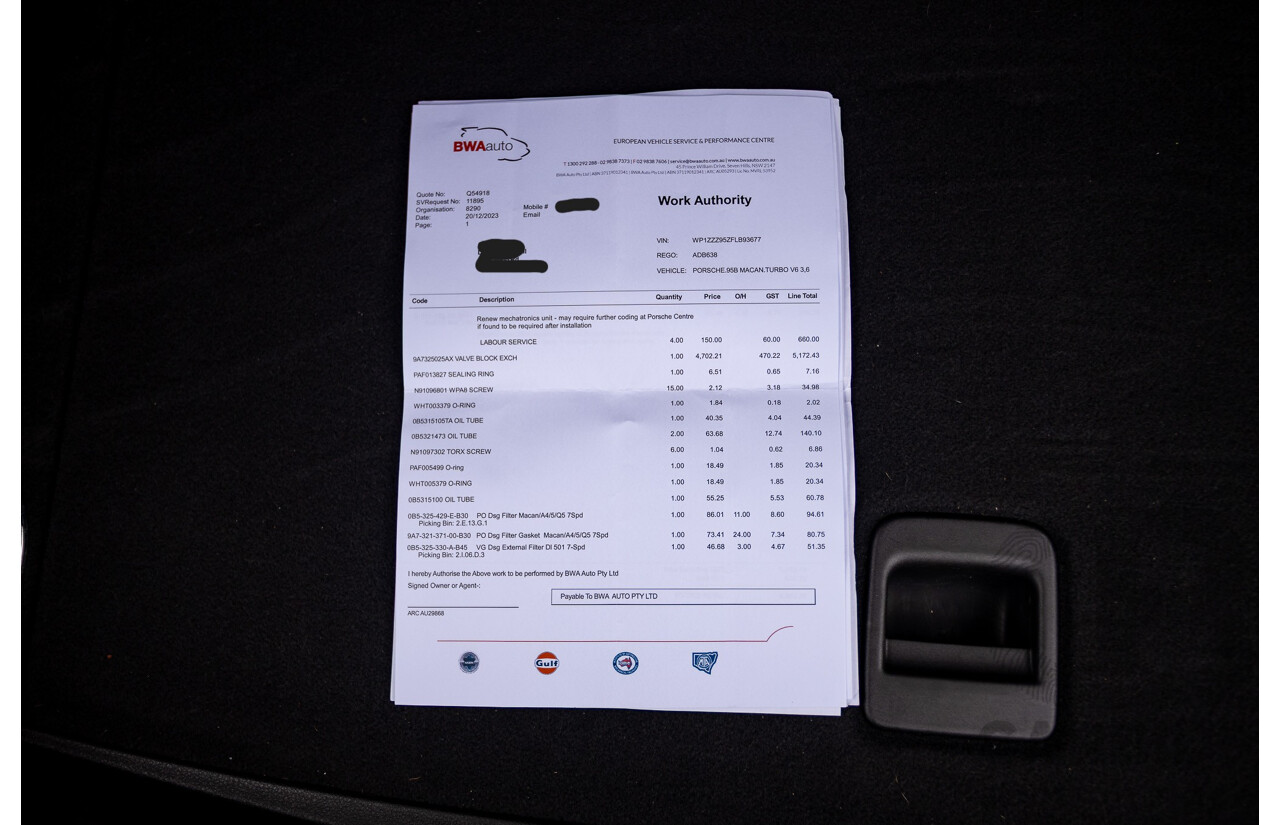 10/2014 Porsche Macan Turbo (AWD) 95B MY15 4d Wagon Agate Grey Metallic Twin Turbo V6 3.6L