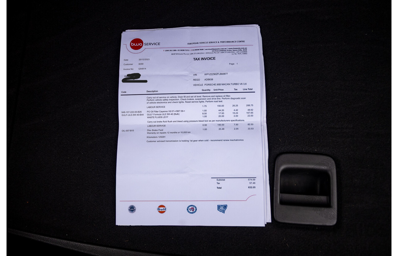 10/2014 Porsche Macan Turbo (AWD) 95B MY15 4d Wagon Agate Grey Metallic Twin Turbo V6 3.6L