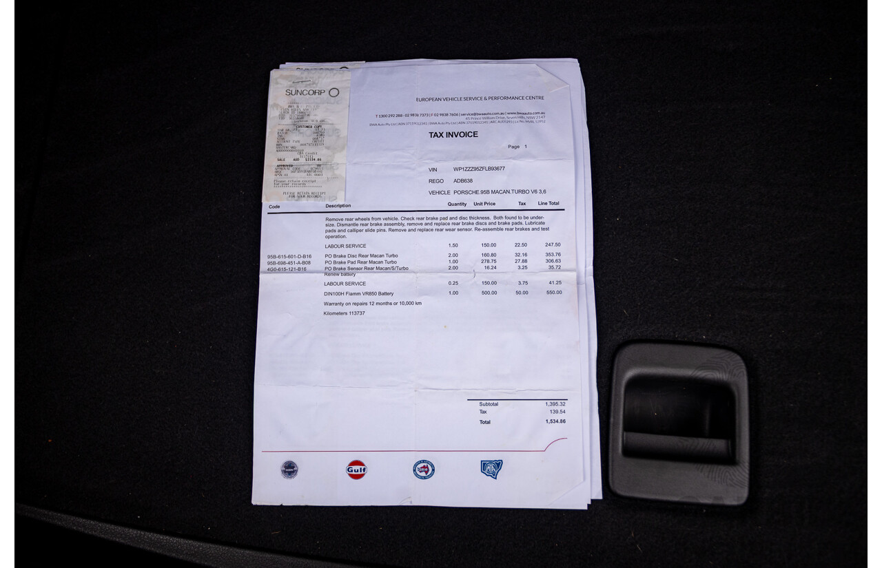 10/2014 Porsche Macan Turbo (AWD) 95B MY15 4d Wagon Agate Grey Metallic Twin Turbo V6 3.6L