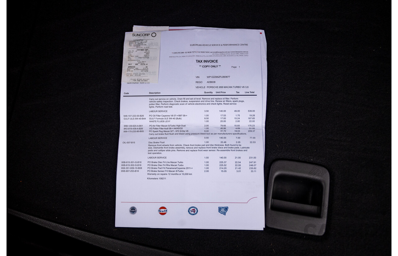 10/2014 Porsche Macan Turbo (AWD) 95B MY15 4d Wagon Agate Grey Metallic Twin Turbo V6 3.6L