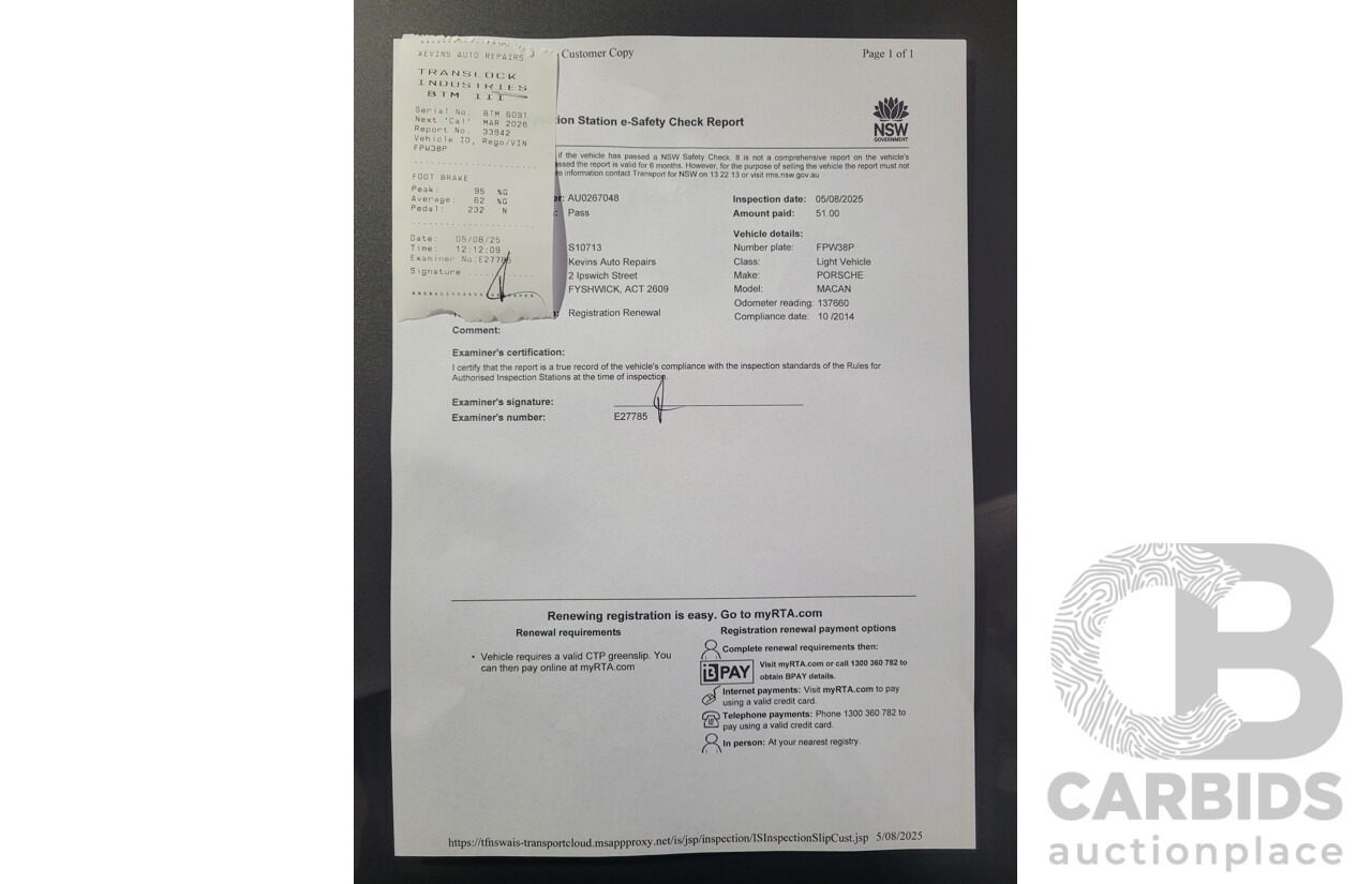 10/2014 Porsche Macan Turbo (AWD) 95B MY15 4d Wagon Agate Grey Metallic Twin Turbo V6 3.6L