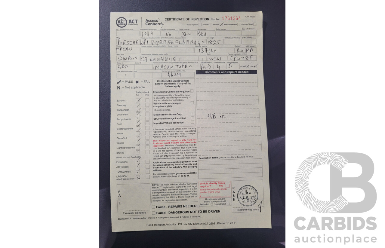 10/2014 Porsche Macan Turbo (AWD) 95B MY15 4d Wagon Agate Grey Metallic Twin Turbo V6 3.6L