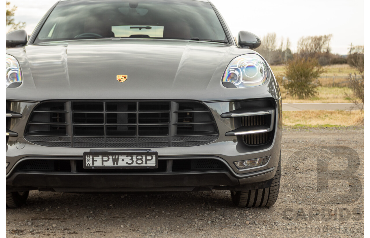 10/2014 Porsche Macan Turbo (AWD) 95B MY15 4d Wagon Agate Grey Metallic Twin Turbo V6 3.6L