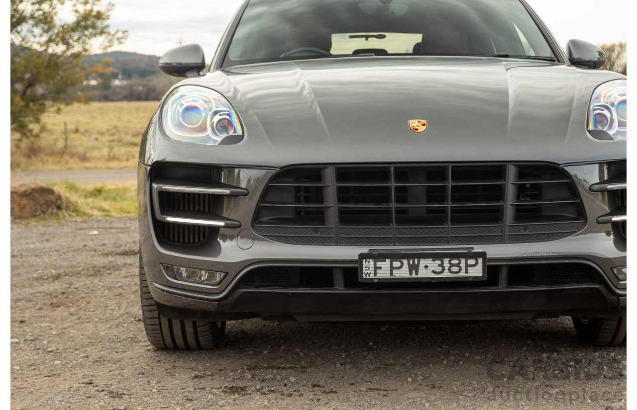10/2014 Porsche Macan Turbo (AWD) 95B MY15 4d Wagon Agate Grey Metallic Twin Turbo V6 3.6L