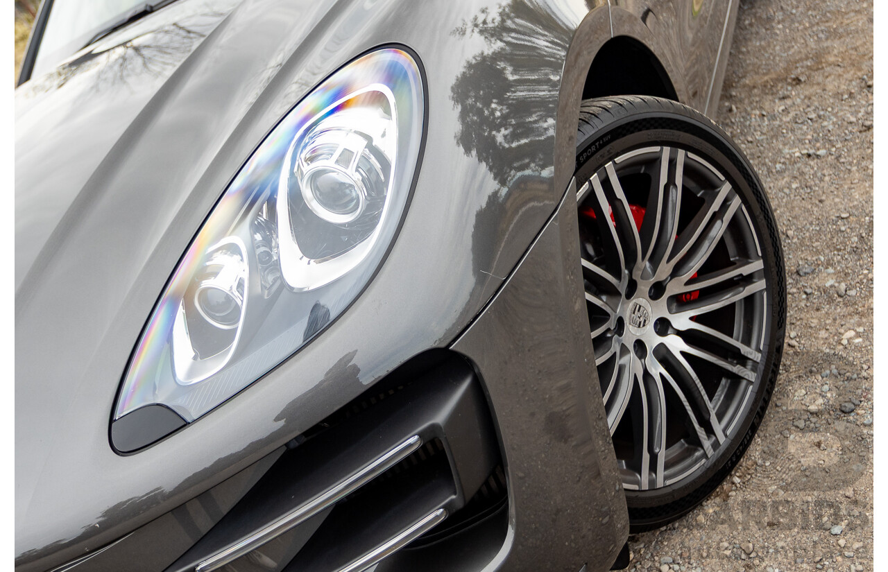 10/2014 Porsche Macan Turbo (AWD) 95B MY15 4d Wagon Agate Grey Metallic Twin Turbo V6 3.6L