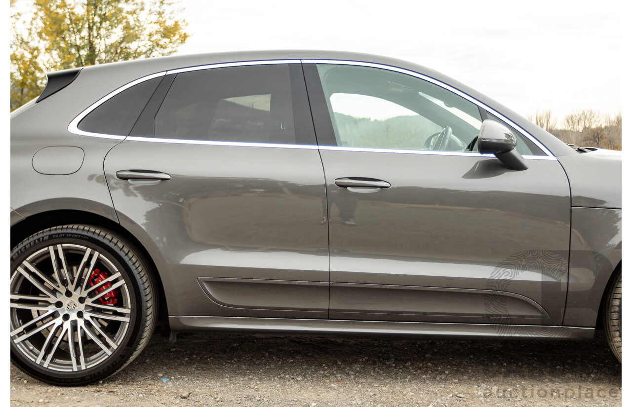 10/2014 Porsche Macan Turbo (AWD) 95B MY15 4d Wagon Agate Grey Metallic Twin Turbo V6 3.6L